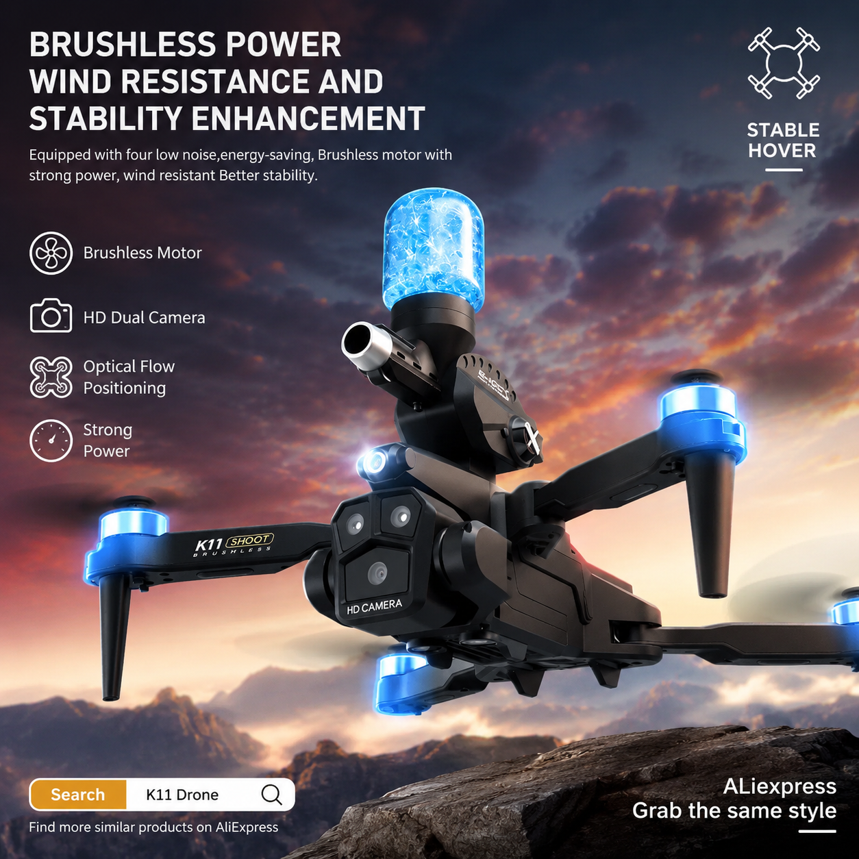 Drone Photogrammetry - K11MAX Drone with Water Bombs 8k